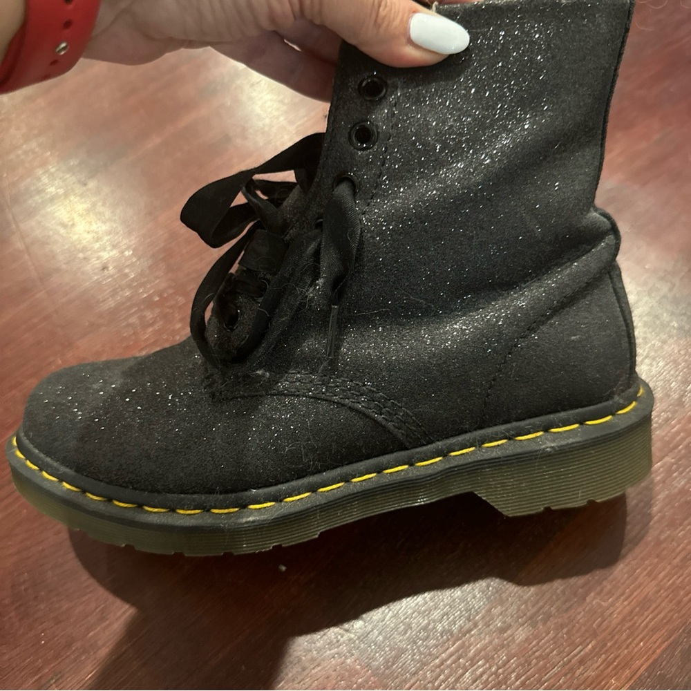 Dr. Martens Glittery Black Ankle Boots
